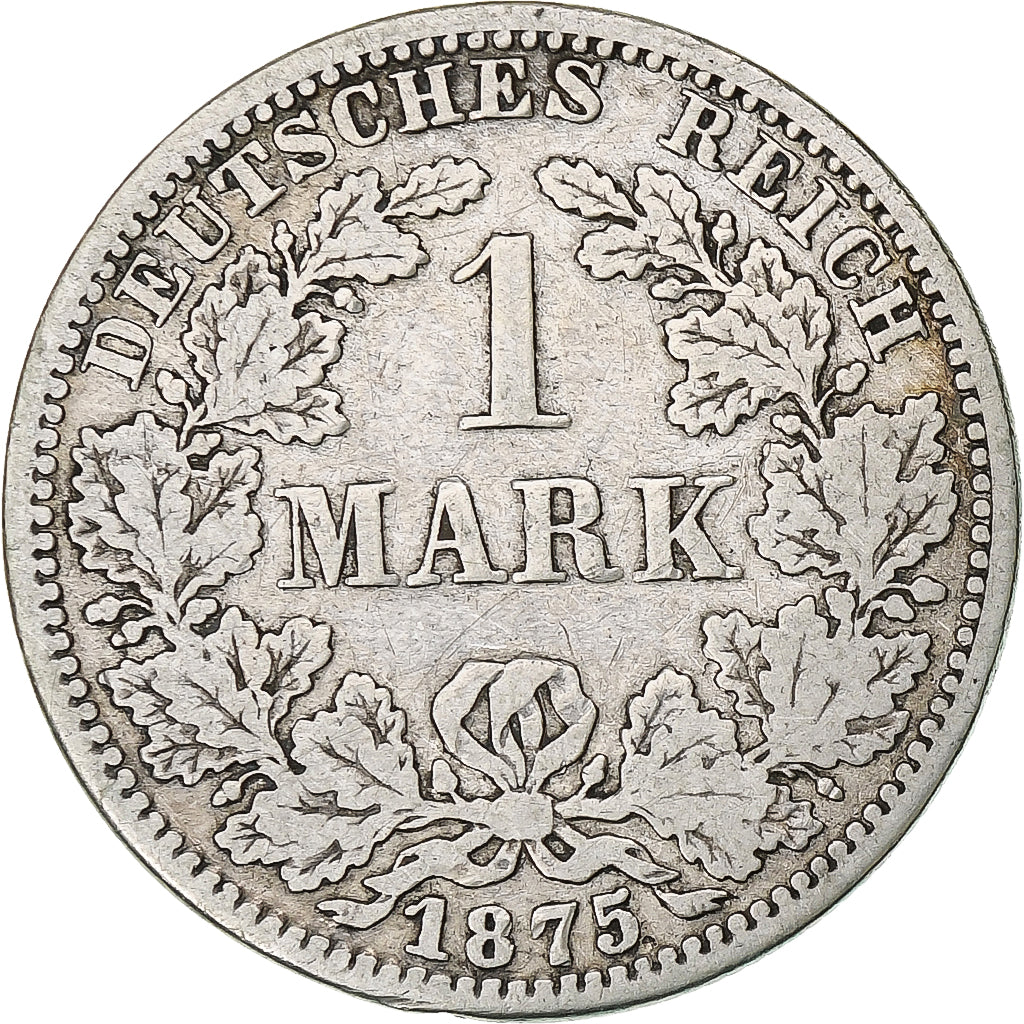 GERMANIA - IMPERO, Wilhelm I, Mark, 1875, Berlin, MB+, Argento, KM:7