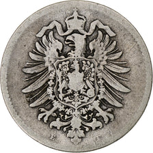 GERMANY - EMPIRE, Wilhelm I, Mark, 1875, Muldenhütten, Silver, VF(30-35), KM:7