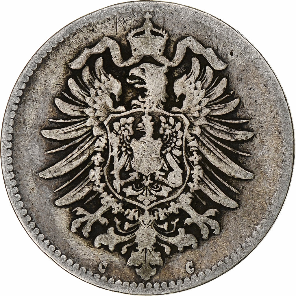 Moneta, GERMANIA - IMPERO, Wilhelm I, Mark, 1875, Frankfurt, MB, Argento, KM:7
