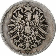 Coin, GERMANY - EMPIRE, Wilhelm I, Mark, 1875, Frankfurt, VF(20-25), Silver