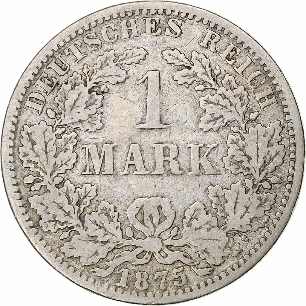 GERMANY - EMPIRE, Wilhelm I, Mark, 1875, Berlin, Silver, VF(20-25), KM:7
