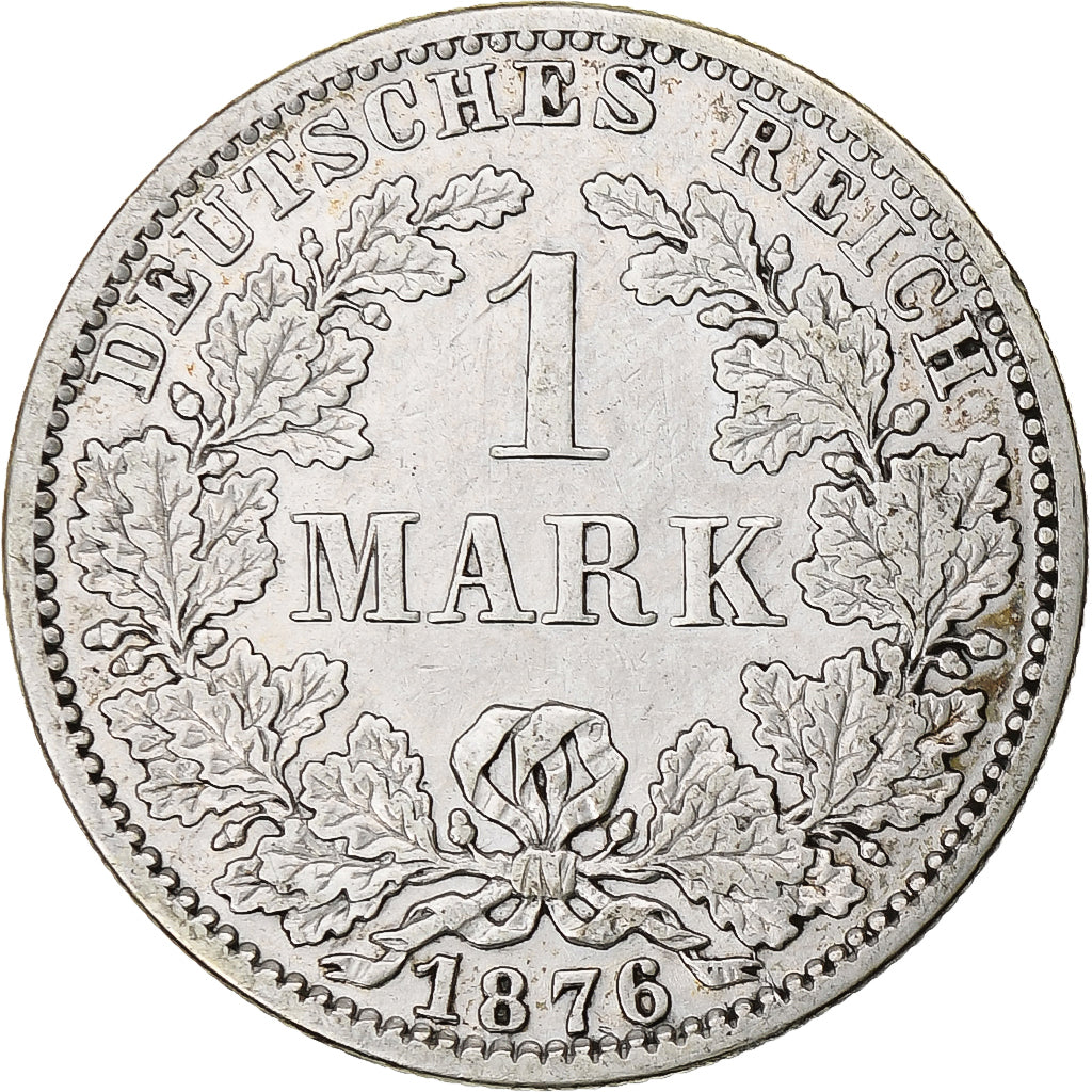 GERMANY - EMPIRE, Wilhelm I, Mark, 1876, Berlin, VF(30-35), Silver, KM:7