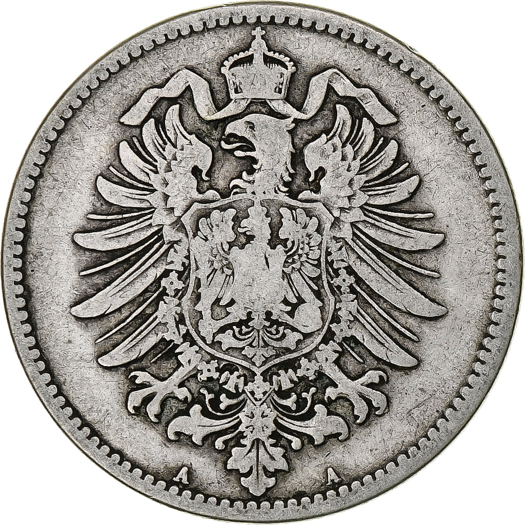 GERMANY - EMPIRE, Wilhelm I, Mark, 1876, Berlin, VF(30-35), Silver, KM:7