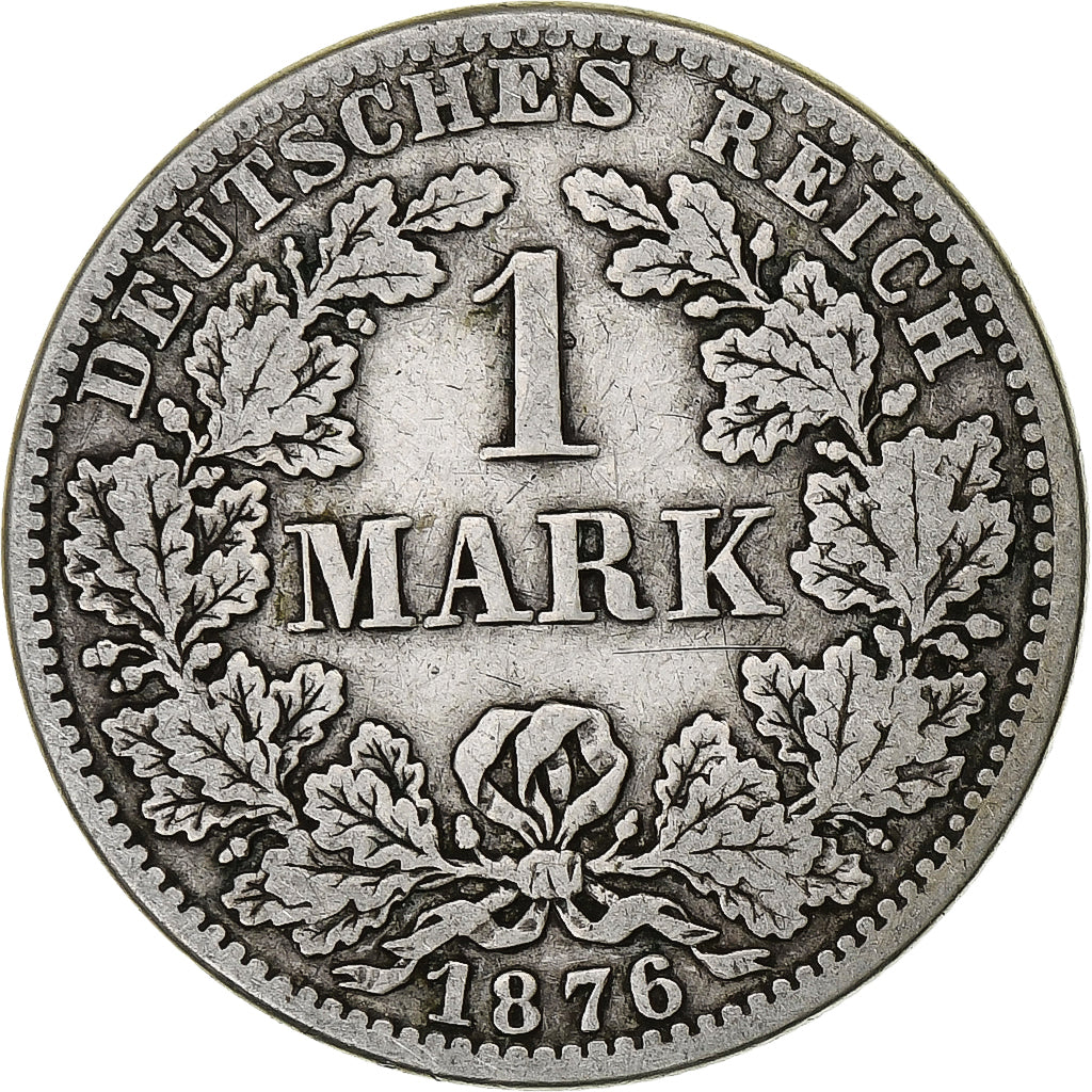 GERMANY - EMPIRE, Wilhelm I, Mark, 1876, Berlin, VF(30-35), Silver, KM:7