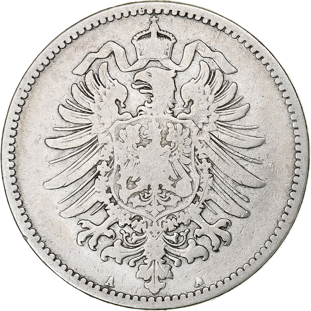 GERMANY - EMPIRE, Wilhelm I, Mark, 1876, Berlin, Silver, VF(20-25), KM:7