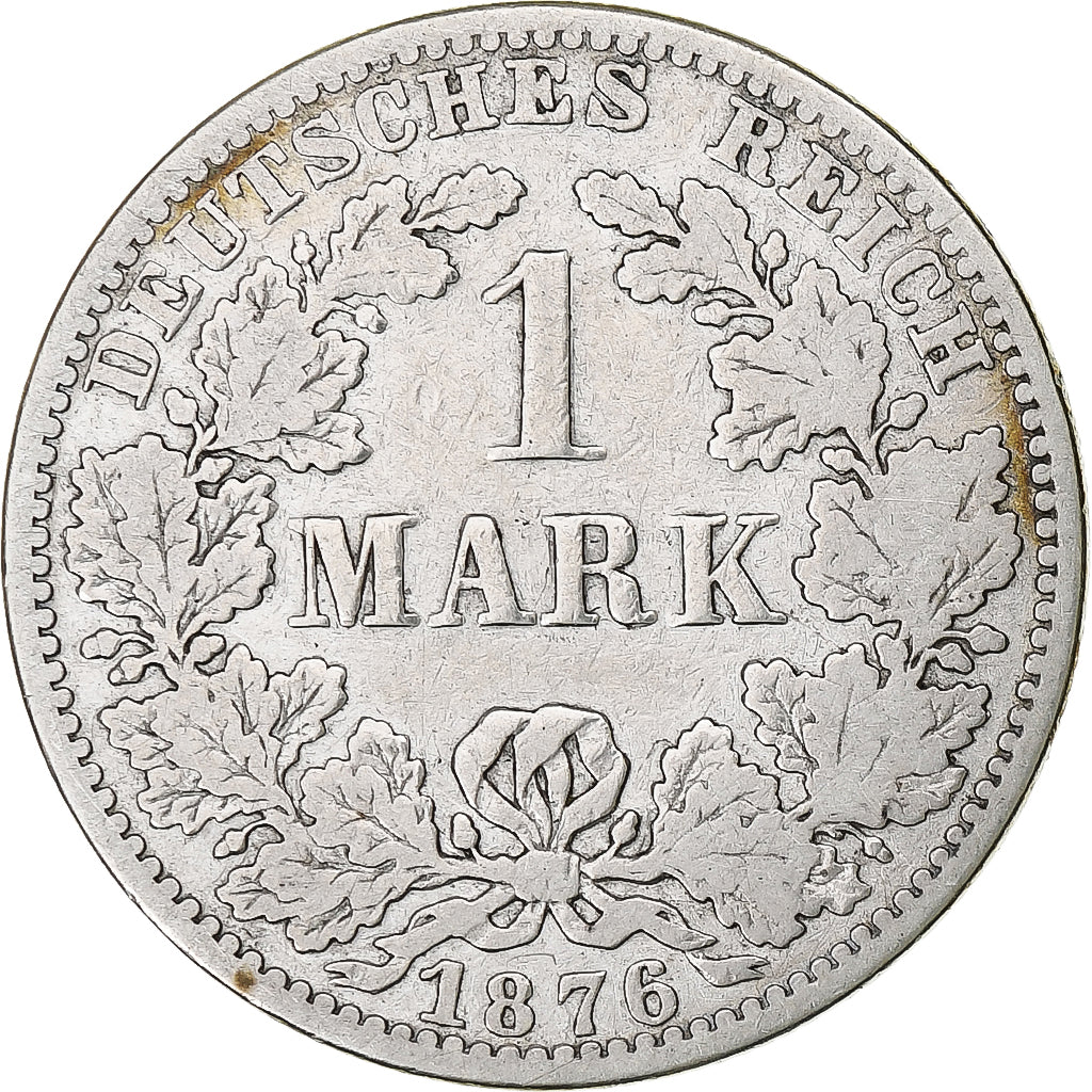 GERMANY - EMPIRE, Wilhelm I, Mark, 1876, Berlin, Silver, VF(20-25), KM:7