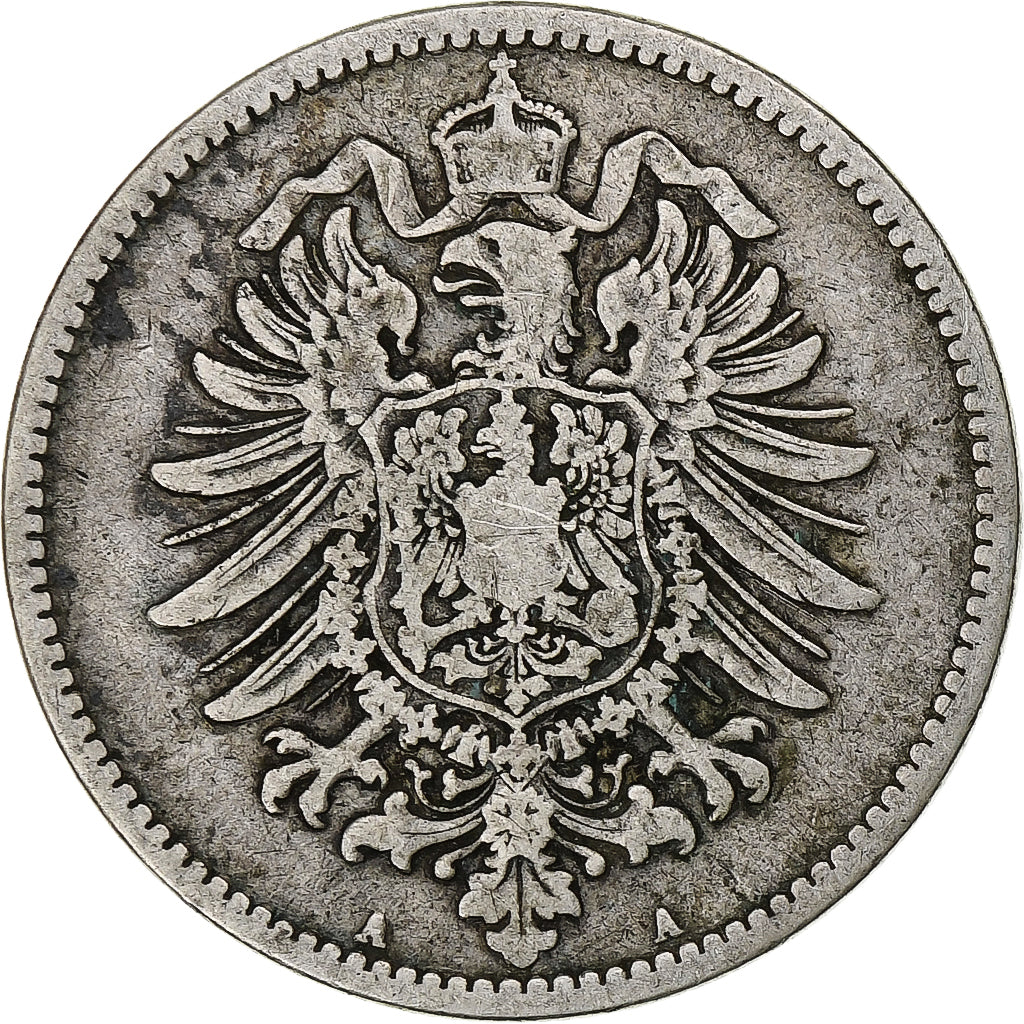 GERMANY - EMPIRE, Wilhelm I, Mark, 1876, Berlin, VF(30-35), Silver, KM:7