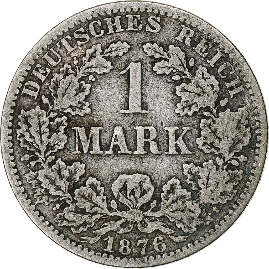 GERMANY - EMPIRE, Wilhelm I, Mark, 1876, Berlin, VF(30-35), Silver, KM:7