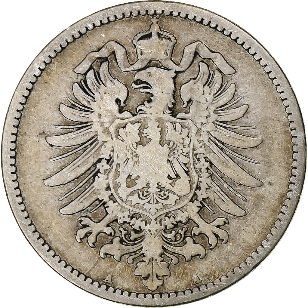 GERMANY - EMPIRE, Wilhelm I, Mark, 1876, Berlin, Silver, VF(20-25), KM:7