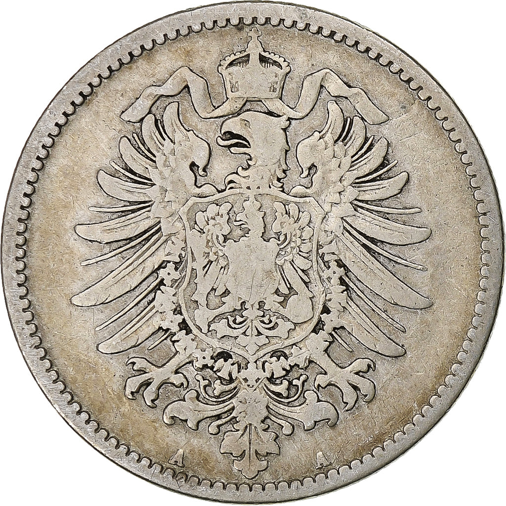 GERMANY - EMPIRE, Wilhelm I, Mark, 1876, Berlin, Silver, VF(20-25), KM:7