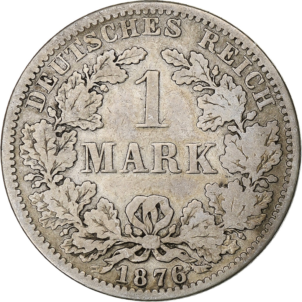 GERMANY - EMPIRE, Wilhelm I, Mark, 1876, Berlin, Silver, VF(20-25), KM:7