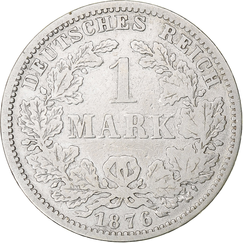 GERMANY - EMPIRE, Wilhelm I, Mark, 1876, Hambourg, Silver, VF(20-25), KM:7