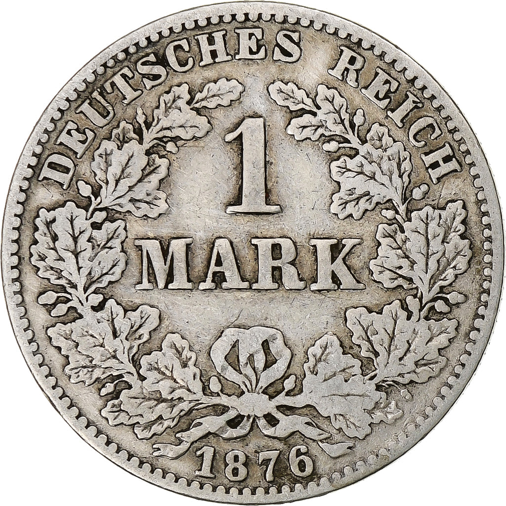 GERMANY - EMPIRE, Wilhelm I, Mark, 1876, Frankfurt, Silver, VF(20-25), KM:7