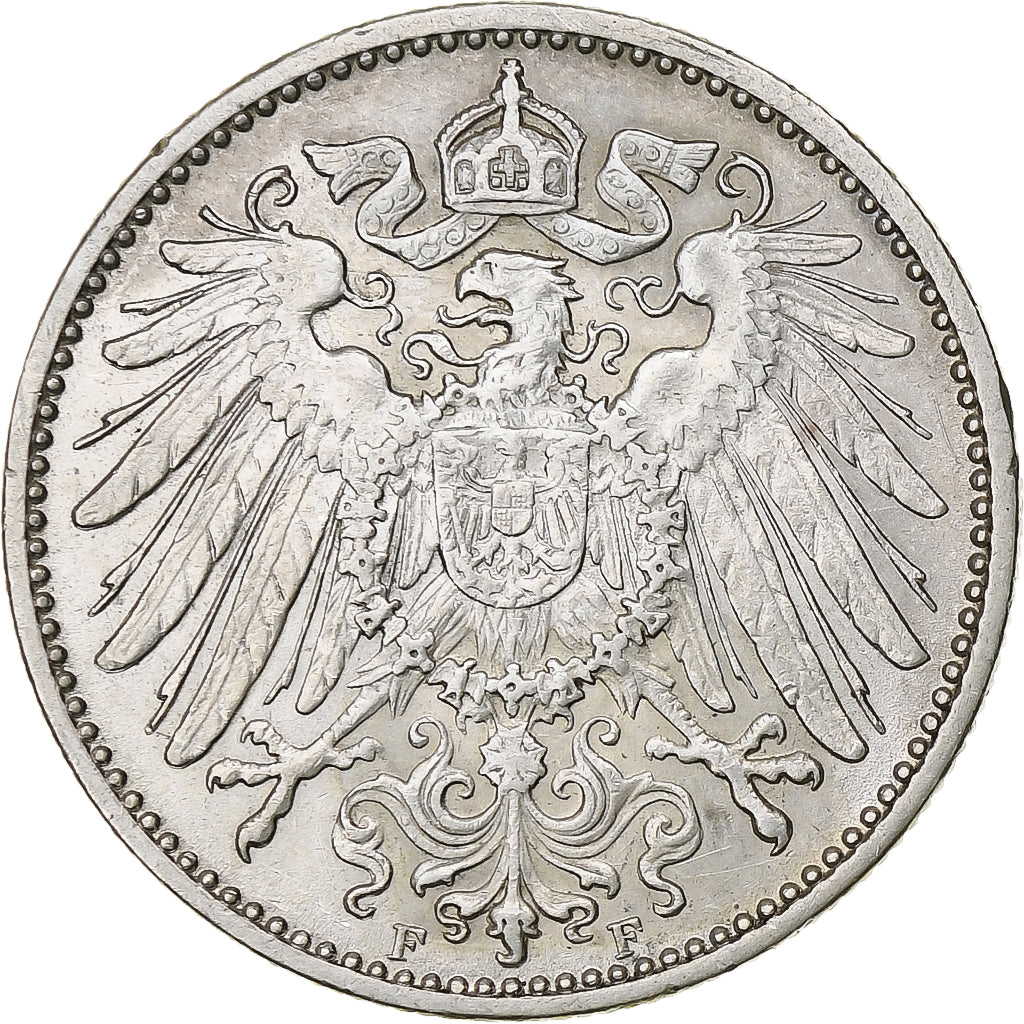 GERMANY - EMPIRE, Wilhelm II, Mark, 1912, Stuttgart, Silber, SS+, KM:14