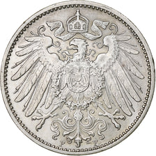 GERMANY - EMPIRE, Wilhelm II, Mark, 1912, Stuttgart, Silver, AU(50-53), KM:14