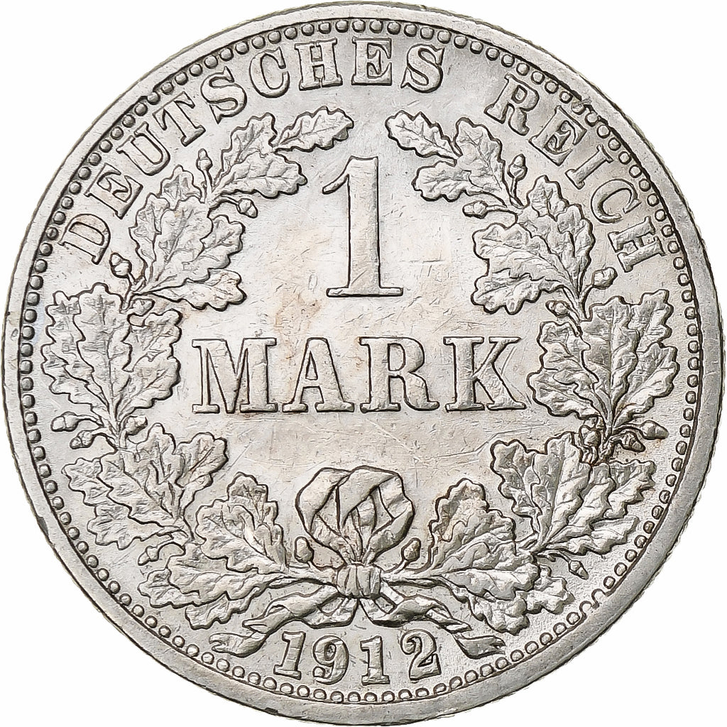 GERMANY - EMPIRE, Wilhelm II, Mark, 1912, Stuttgart, Silber, SS+, KM:14