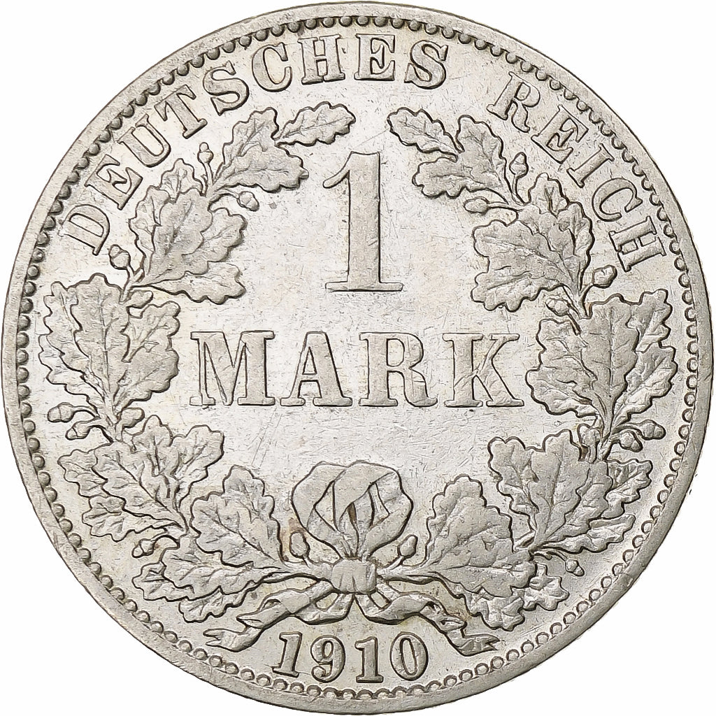 GERMANY - EMPIRE, Wilhelm II, Mark, 1910, Berlin, Silver, AU(50-53), KM:14