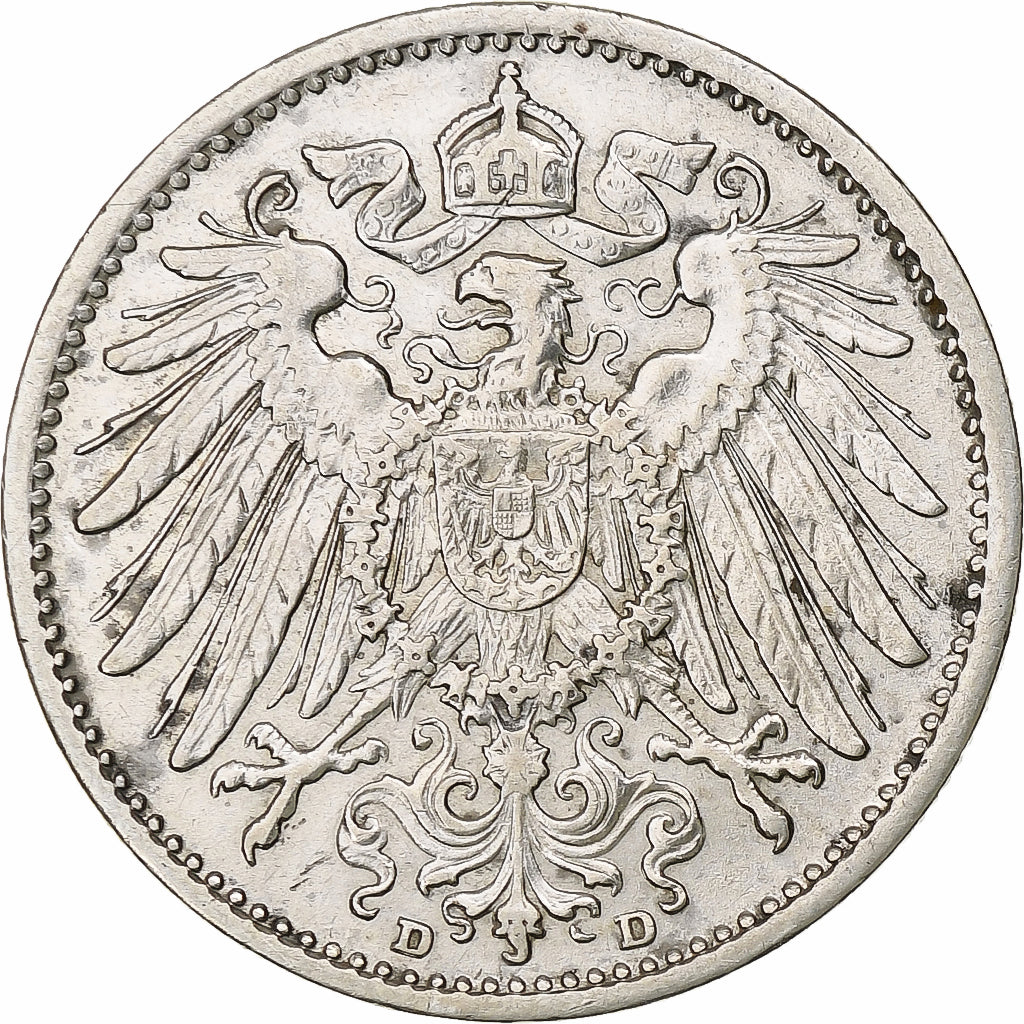 GERMANY - EMPIRE, Wilhelm II, Mark, 1910, Munich, Silver, EF(40-45), KM:14