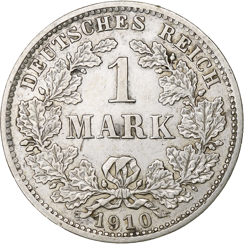 GERMANY - EMPIRE, Wilhelm II, Mark, 1910, Munich, Silver, EF(40-45), KM:14