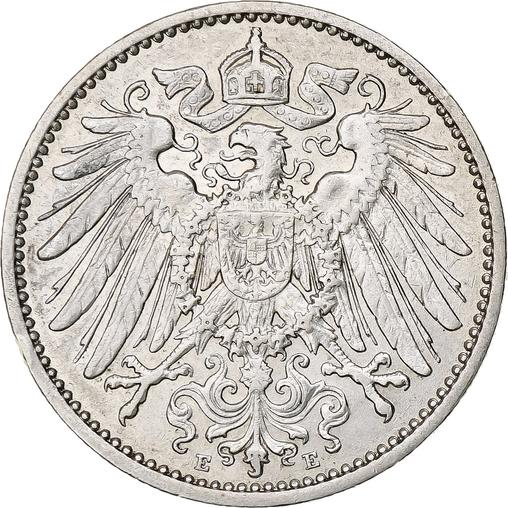 GERMANIA - IMPERO, Wilhelm II, Mark, 1910, Muldenhütten, Argento, BB+, KM:14