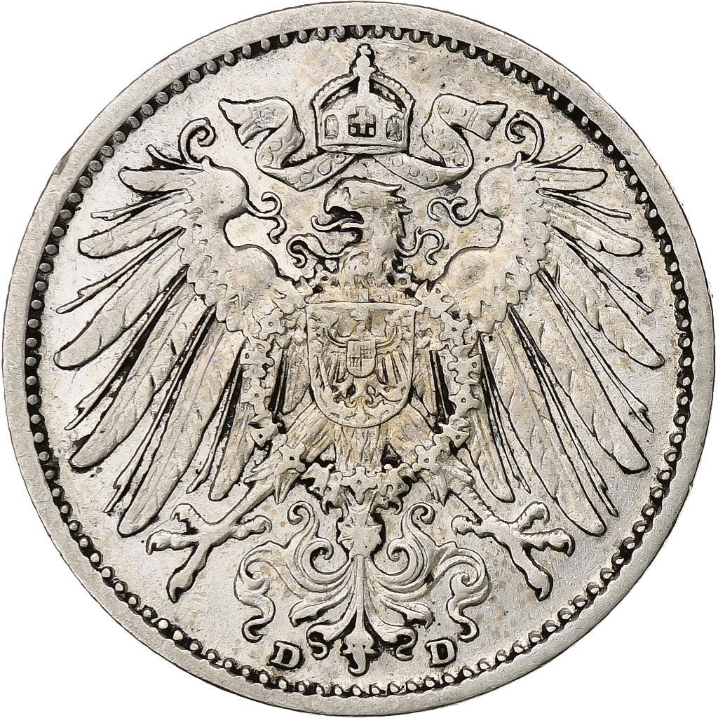 GERMANIA - IMPERO, Wilhelm II, Mark, 1904, Munich, Argento, BB+, KM:14