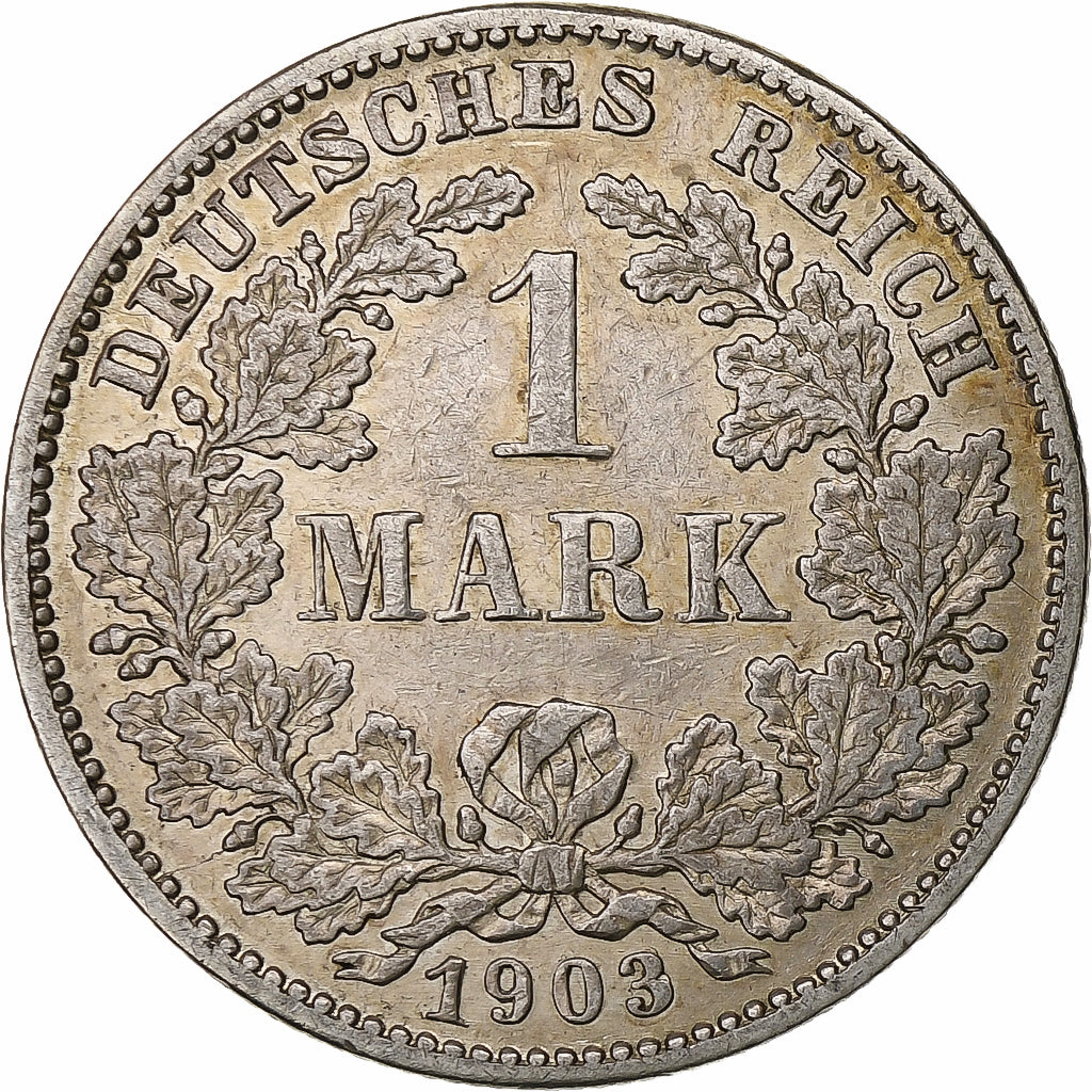 ALEMANHA - IMPÉRIO, Wilhelm II, Mark, 1903, Karlsruhe, Prata, EF(40-45), KM:14