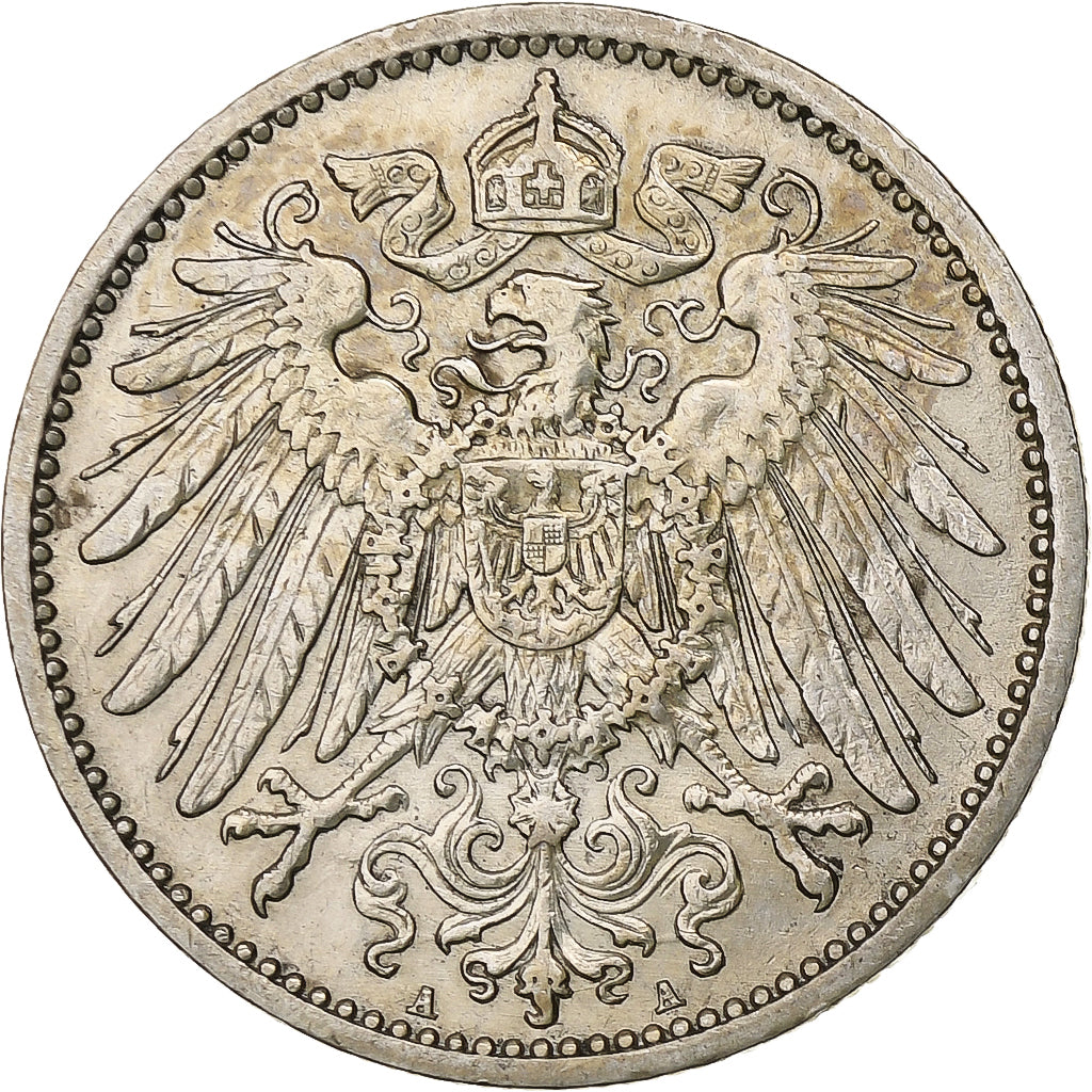 GERMANY - EMPIRE, Wilhelm II, Mark, 1907, Berlin, Silver, EF(40-45), KM:14