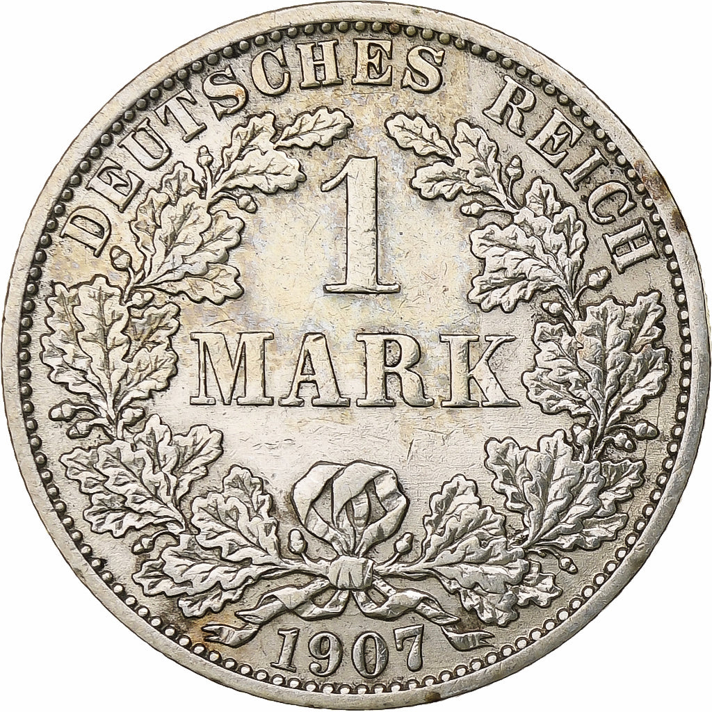 GERMANY - EMPIRE, Wilhelm II, Mark, 1907, Berlin, Silver, EF(40-45), KM:14