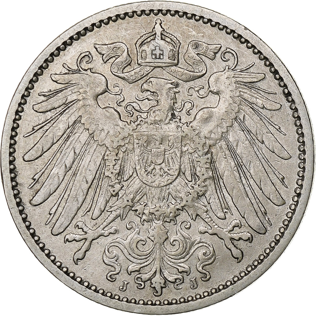 GERMANY - EMPIRE, Wilhelm II, Mark, 1907, Hambourg, Silver, EF(40-45), KM:14