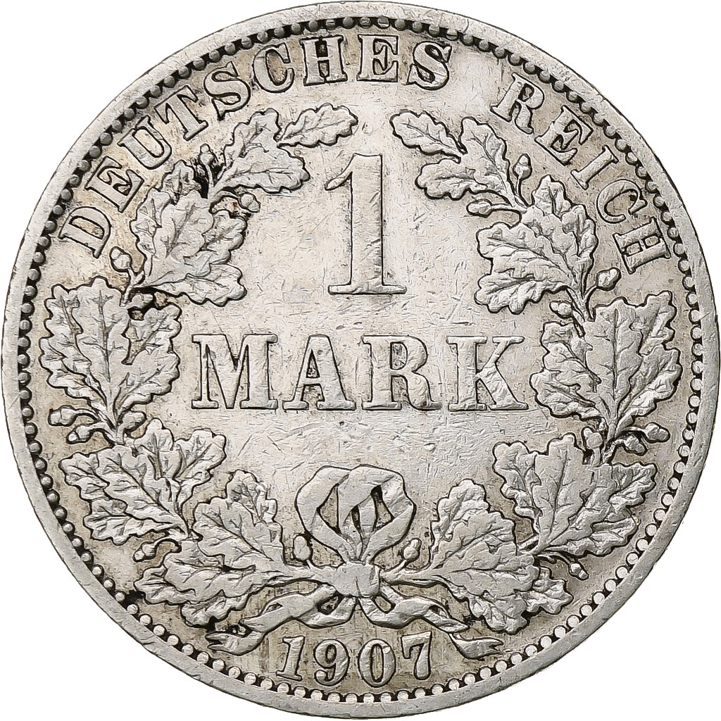 GERMANIA - IMPERO, Wilhelm II, Mark, 1907, Berlin, Argento, BB, KM:14