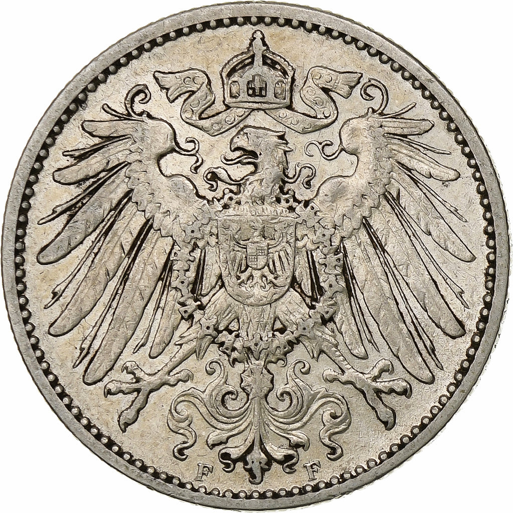 DUITSLAND - KEIZERRIJK, Wilhelm II, Mark, 1907, Stuttgart, Zilver, ZF, KM:14