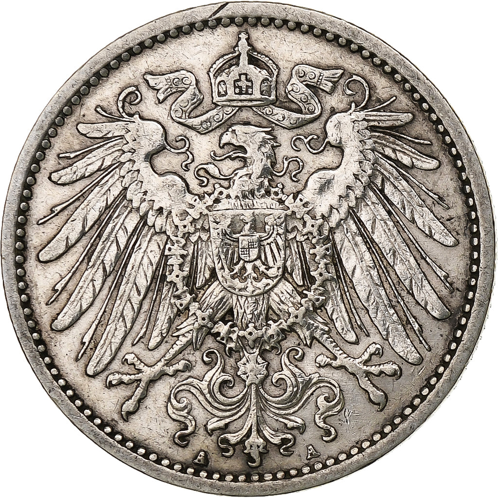 GERMANIA - IMPERO, Wilhelm II, Mark, 1907, Berlin, Argento, BB, KM:14