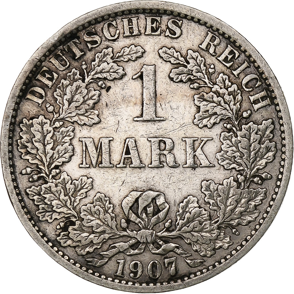 GERMANIA - IMPERO, Wilhelm II, Mark, 1907, Berlin, Argento, BB, KM:14