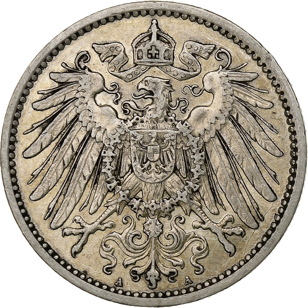DUITSLAND - KEIZERRIJK, Wilhelm II, Mark, 1907, Berlin, Zilver, ZF+, KM:14