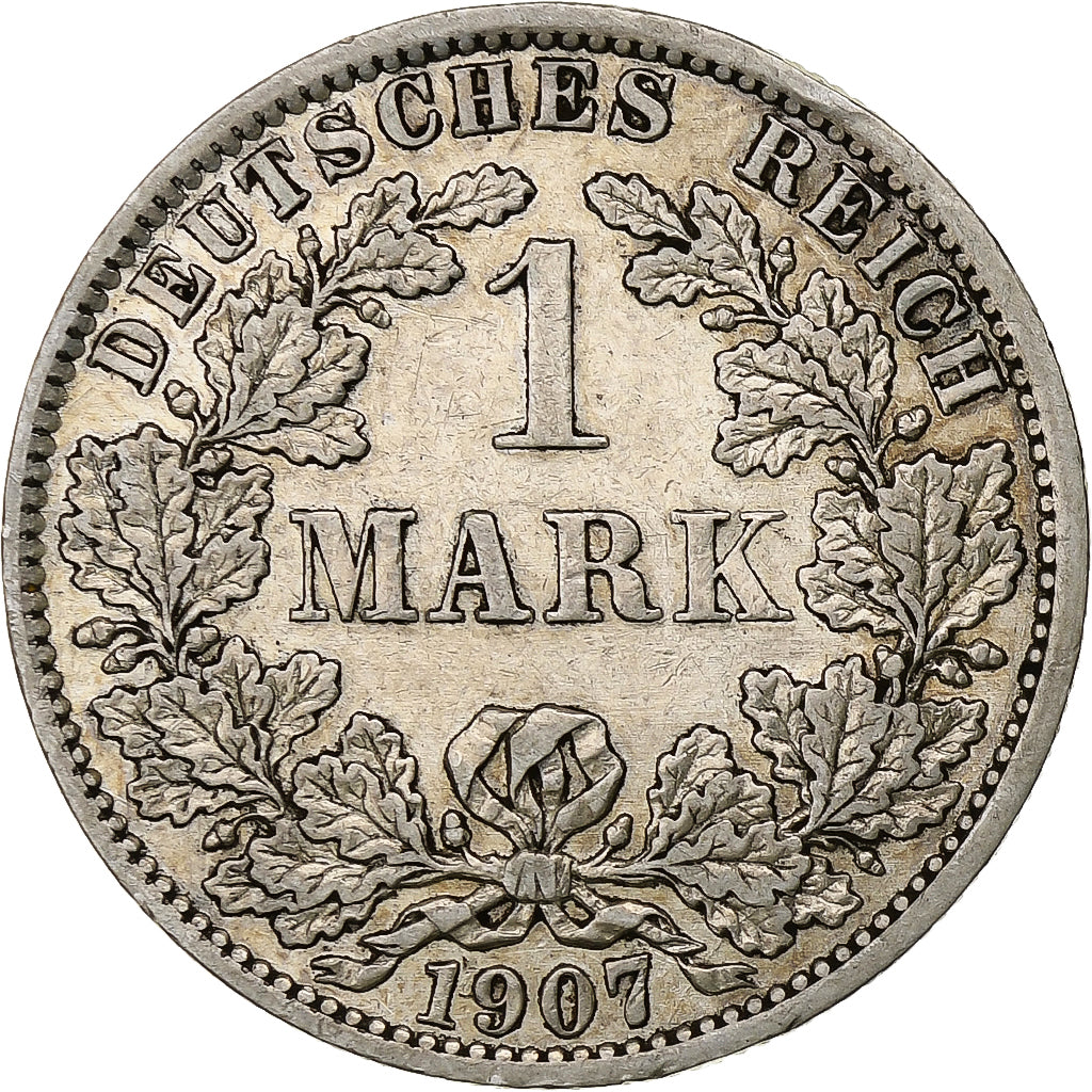 DUITSLAND - KEIZERRIJK, Wilhelm II, Mark, 1907, Berlin, Zilver, ZF+, KM:14