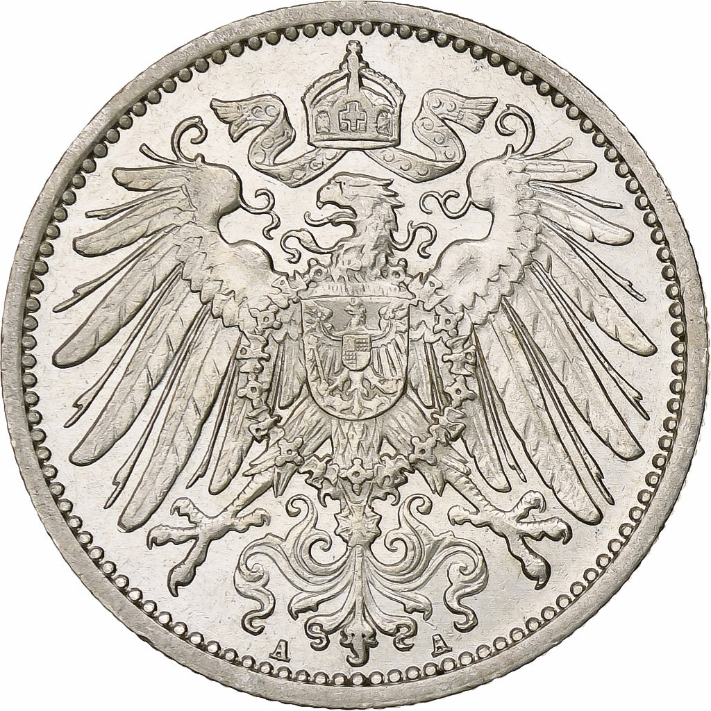 GERMANY - EMPIRE, Wilhelm II, Mark, 1914, Berlin, AU(55-58), Silver, KM:14