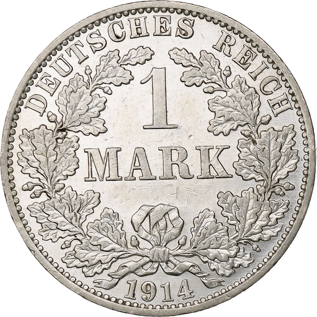 GERMANY - EMPIRE, Wilhelm II, Mark, 1914, Berlin, AU(55-58), Silver, KM:14