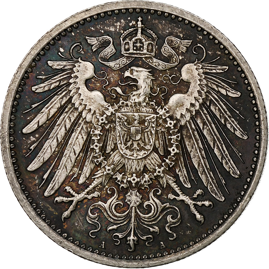 GERMANY - EMPIRE, Wilhelm II, Mark, 1914, Berlin, Silver, AU(50-53), KM:14