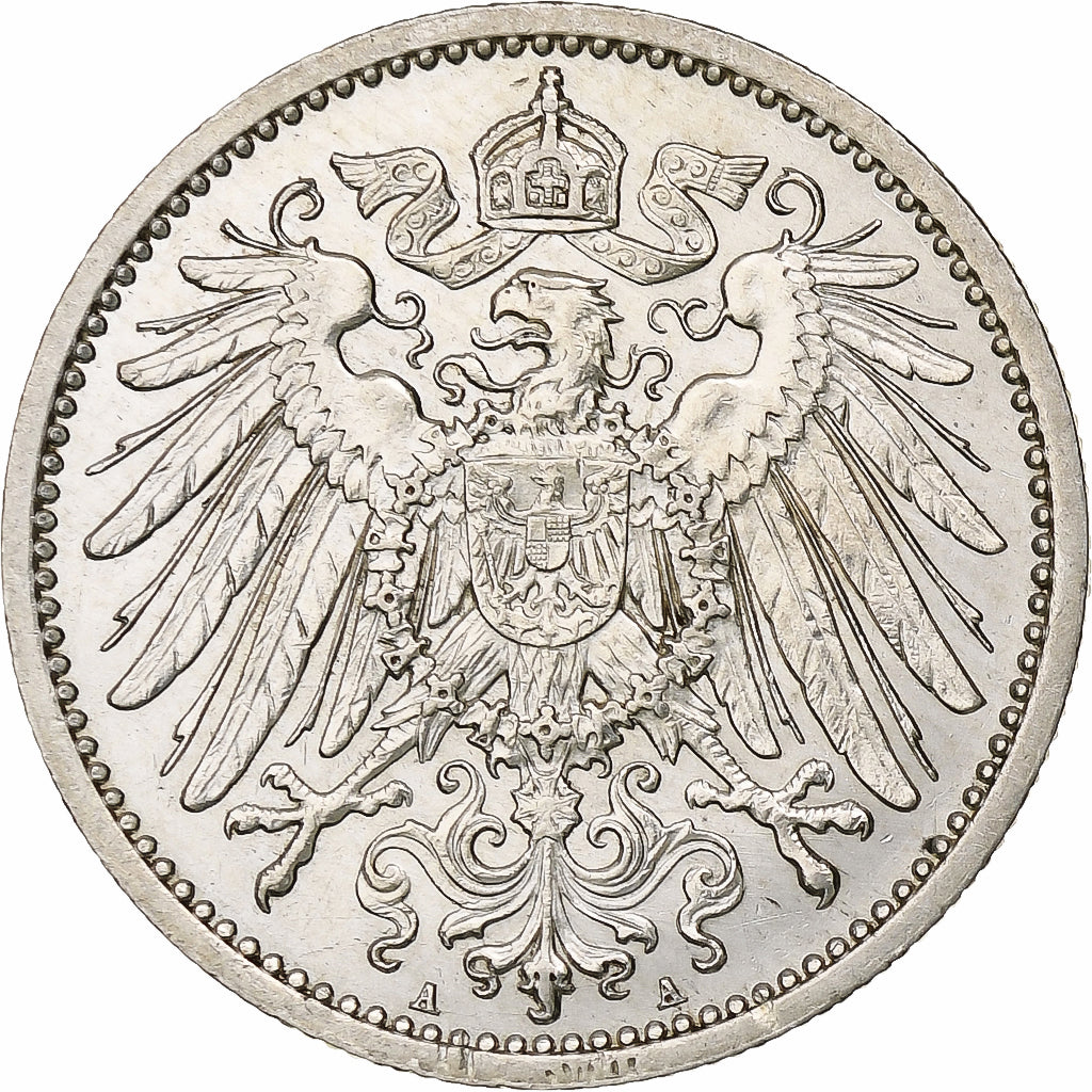 GERMANY - EMPIRE, Wilhelm II, Mark, 1914, Berlin, Silver, AU(50-53), KM:14