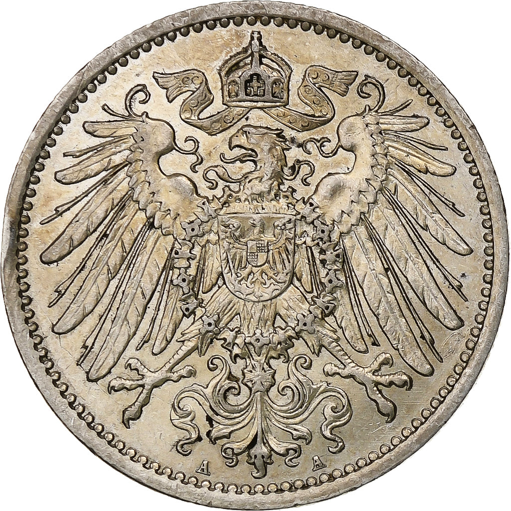 GERMANY - EMPIRE, Wilhelm II, Mark, 1914, Berlin, AU(55-58), Silver, KM:14