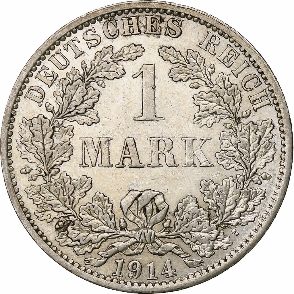 GERMANY - EMPIRE, Wilhelm II, Mark, 1914, Berlin, AU(55-58), Silver, KM:14