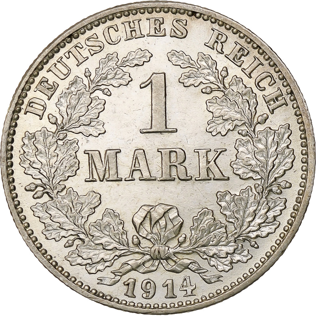 Munten, DUITSLAND - KEIZERRIJK, Wilhelm II, Mark, 1914, Karlsruhe, ZF+, Zilver