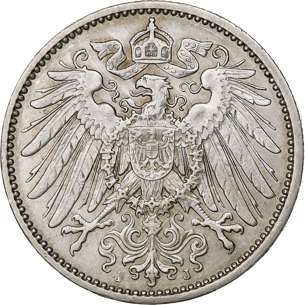 DUITSLAND - KEIZERRIJK, Wilhelm II, Mark, 1914, Hambourg, Zilver, ZF, KM:14