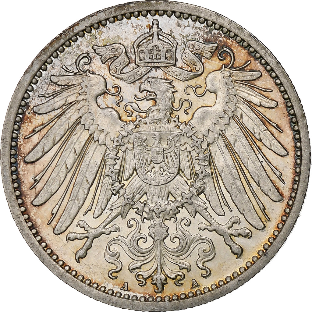 GERMANY - EMPIRE, Wilhelm II, Mark, 1914, Berlin, Silber, SS+, KM:14