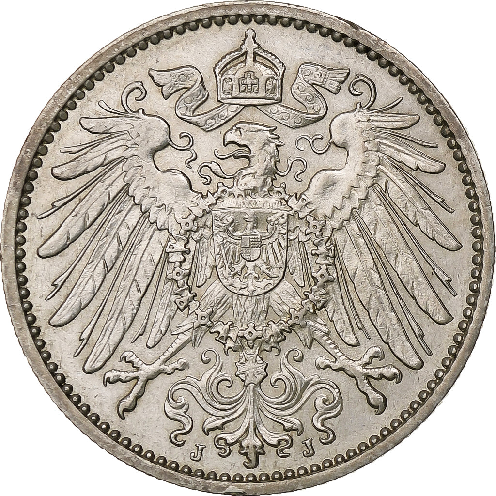 GERMANY - EMPIRE, Wilhelm II, Mark, 1914, Hambourg, Silver, EF(40-45), KM:14