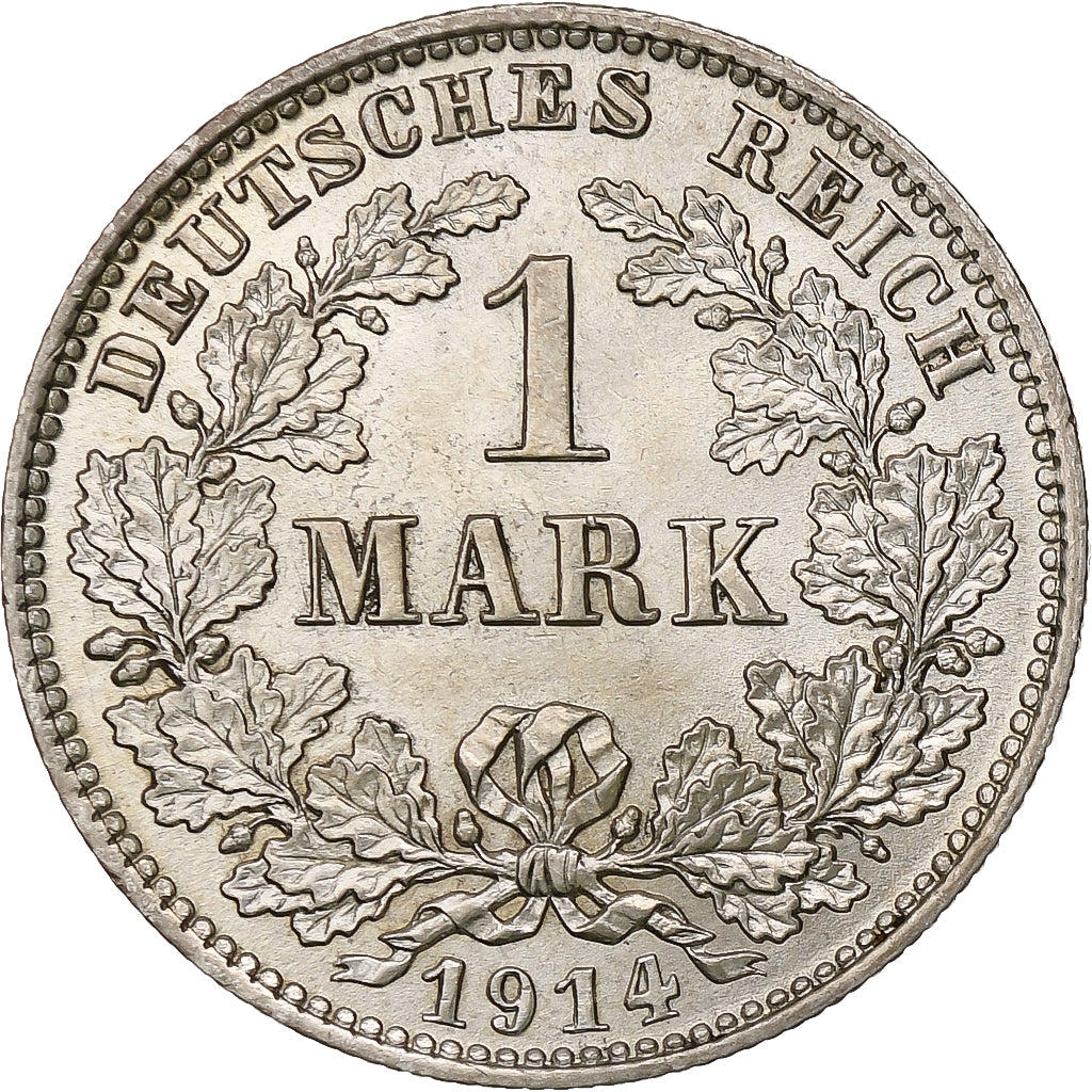 GERMANY - EMPIRE, Wilhelm II, Mark, 1914, Muldenhütten, Silver, MS(60-62)