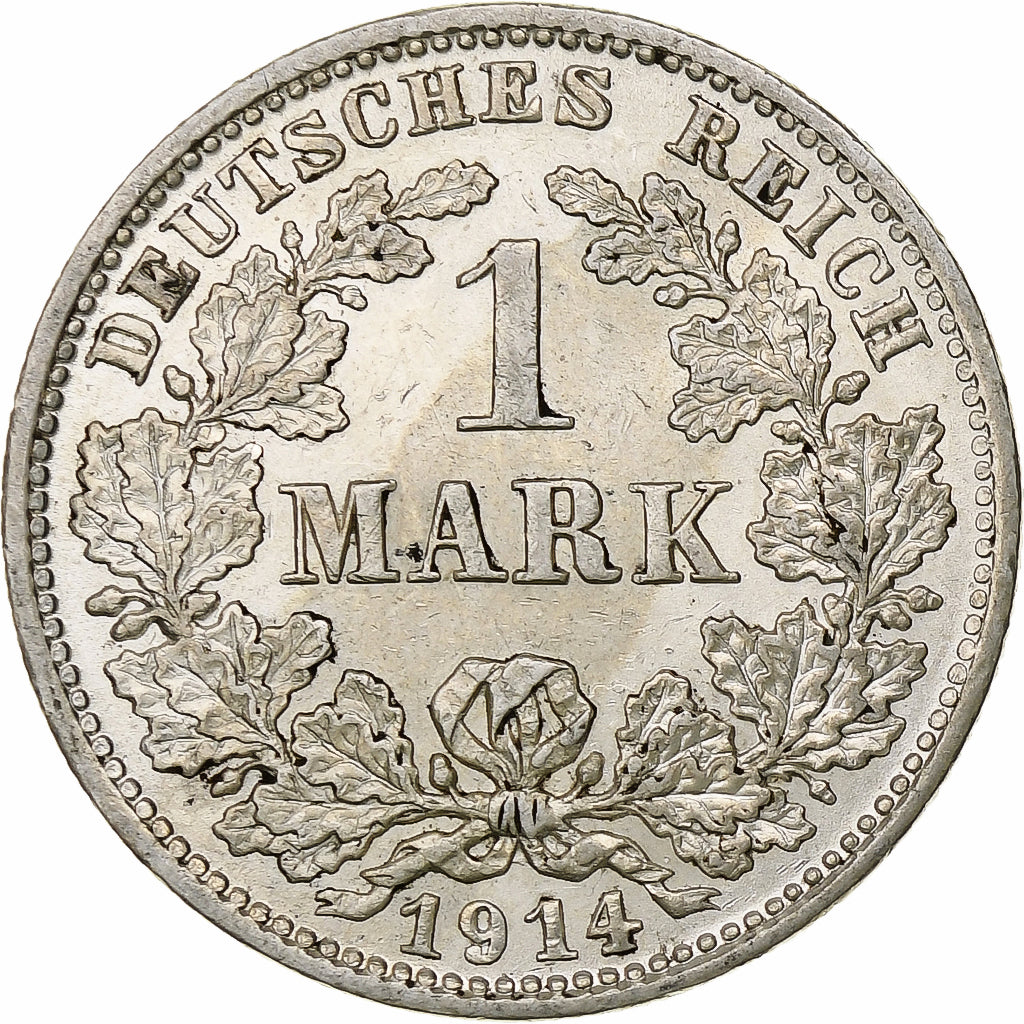 GERMANIA - IMPERO, Wilhelm II, Mark, 1914, Munich, Argento, BB+, KM:14