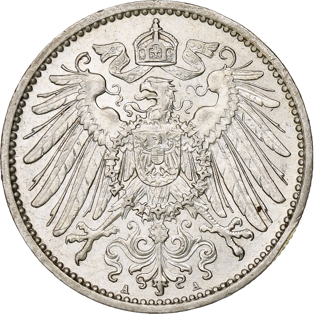 GERMANY - EMPIRE, Wilhelm II, Mark, 1915, Berlin, AU(50-53), Silver, KM:14