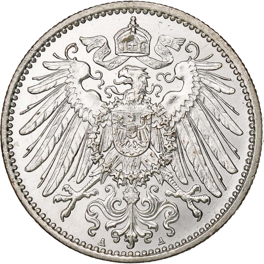 GERMANY - EMPIRE, Wilhelm II, Mark, 1915, Berlin, Silver, MS(60-62), KM:14