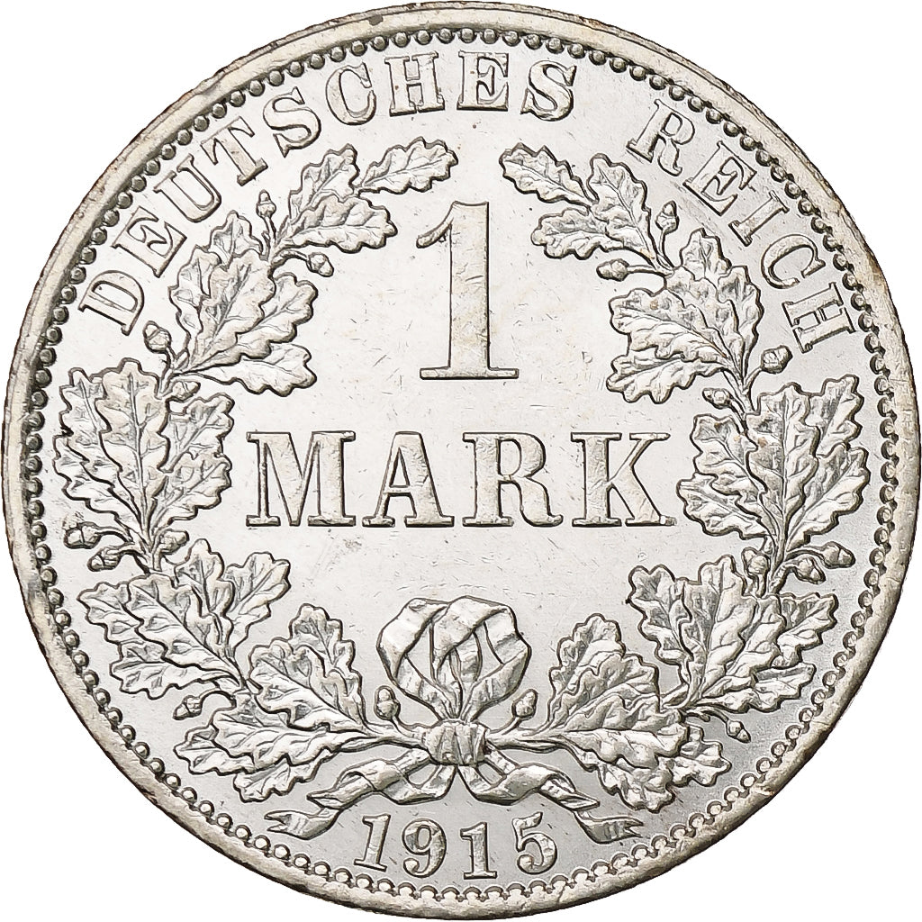 GERMANY - EMPIRE, Wilhelm II, Mark, 1915, Berlin, Silver, MS(60-62), KM:14